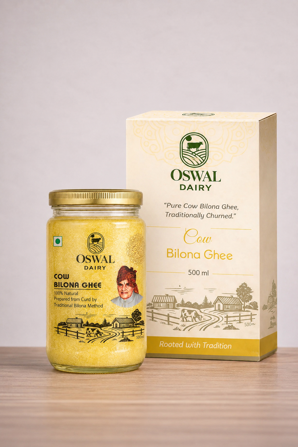 Oswal Dairy Premium Cow Bilona Ghee | 100% Natural & Traditional | 500ml