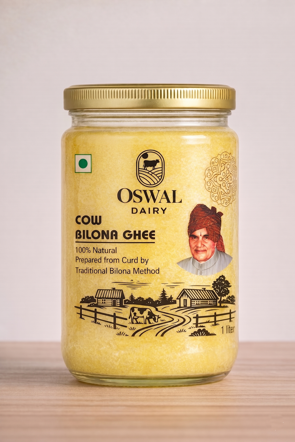 Oswal Dairy Premium Cow Bilona Ghee | 100% Natural & Traditional | 1 Liter